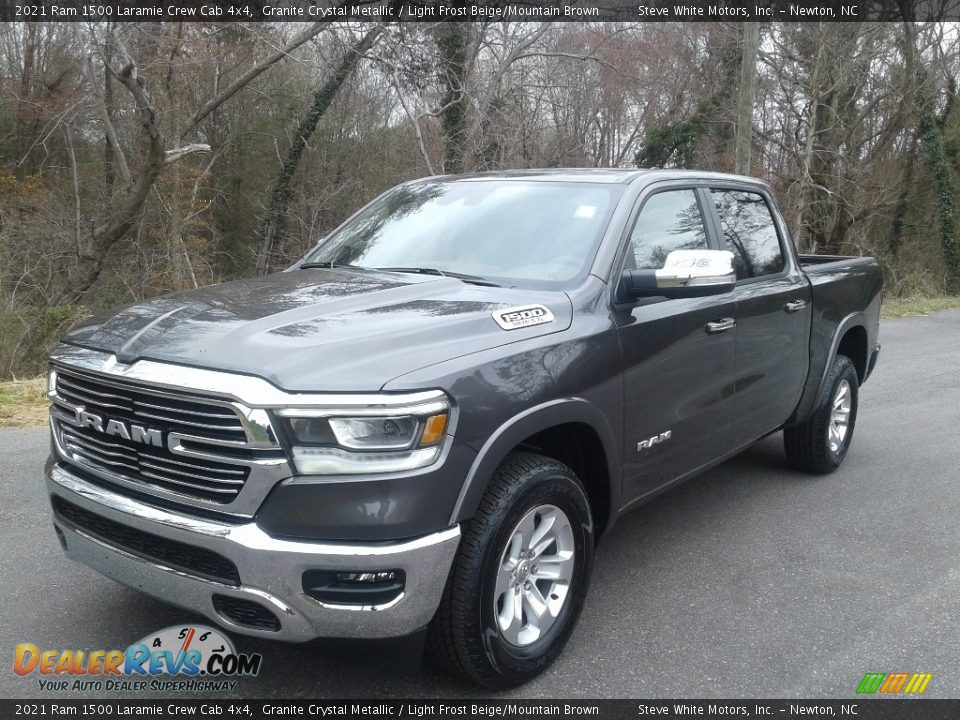 2021 Ram 1500 Laramie Crew Cab 4x4 Granite Crystal Metallic / Light Frost Beige/Mountain Brown Photo #2