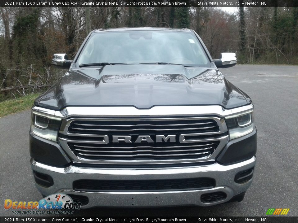 2021 Ram 1500 Laramie Crew Cab 4x4 Granite Crystal Metallic / Light Frost Beige/Mountain Brown Photo #3