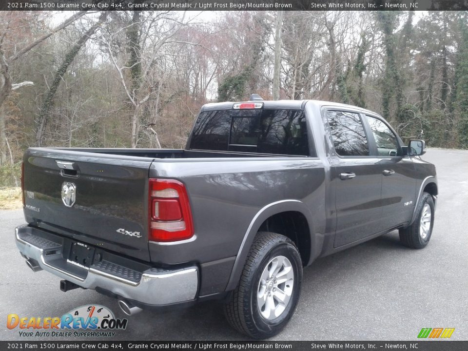 2021 Ram 1500 Laramie Crew Cab 4x4 Granite Crystal Metallic / Light Frost Beige/Mountain Brown Photo #6