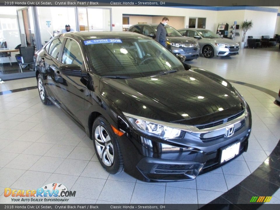 2018 Honda Civic LX Sedan Crystal Black Pearl / Black Photo #3
