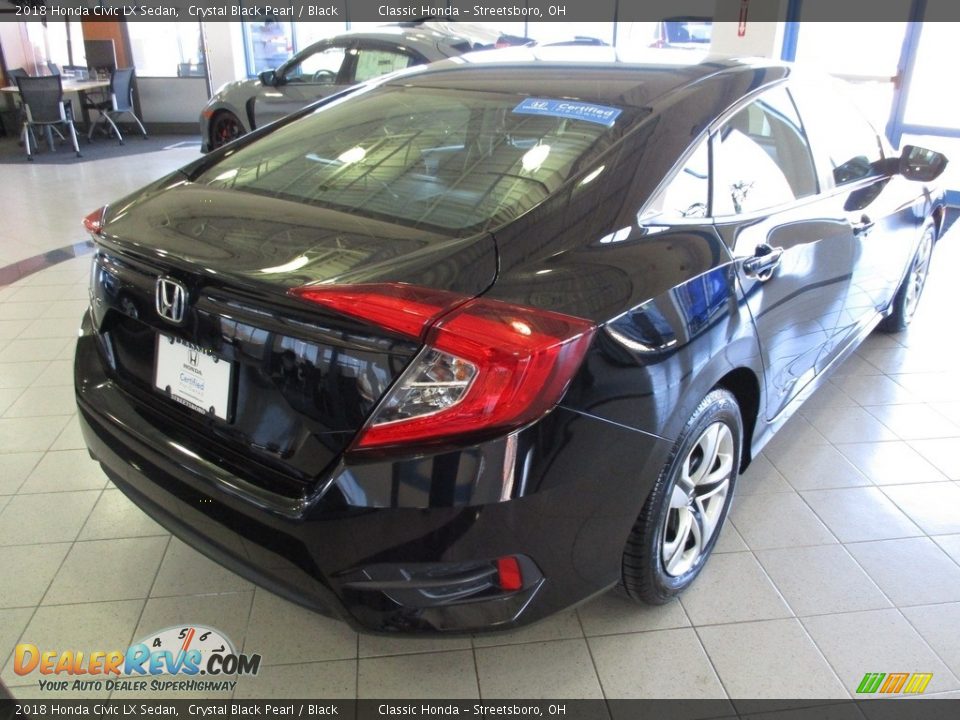 2018 Honda Civic LX Sedan Crystal Black Pearl / Black Photo #7