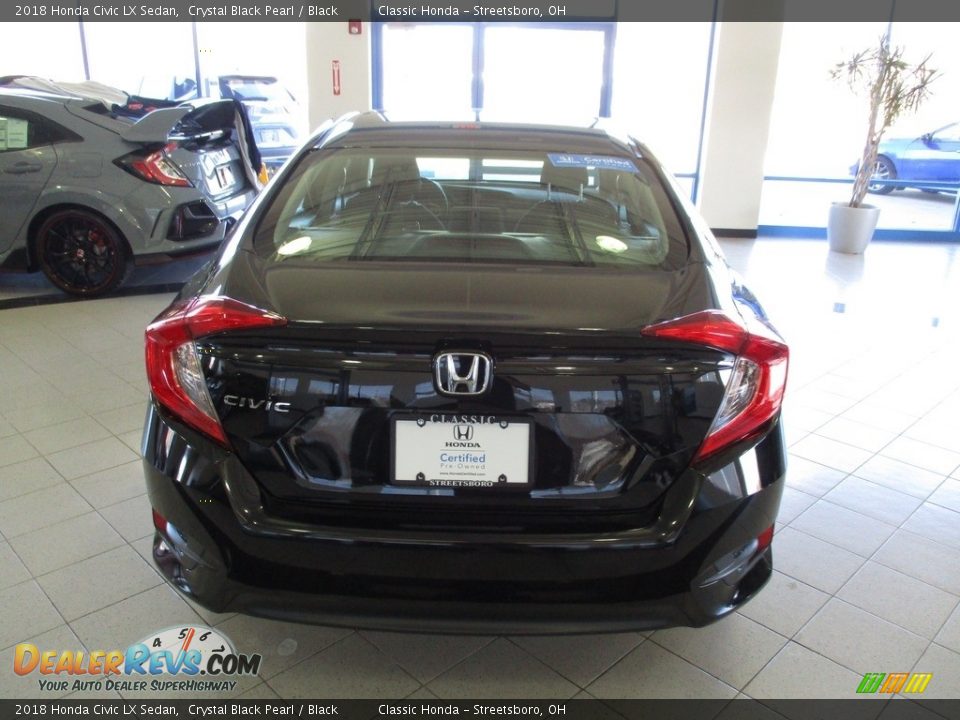 2018 Honda Civic LX Sedan Crystal Black Pearl / Black Photo #8