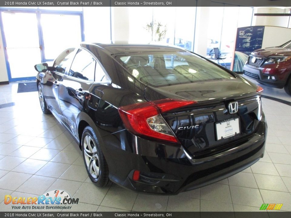2018 Honda Civic LX Sedan Crystal Black Pearl / Black Photo #9