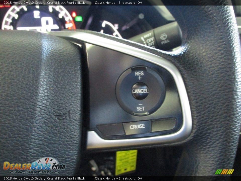 2018 Honda Civic LX Sedan Crystal Black Pearl / Black Photo #30