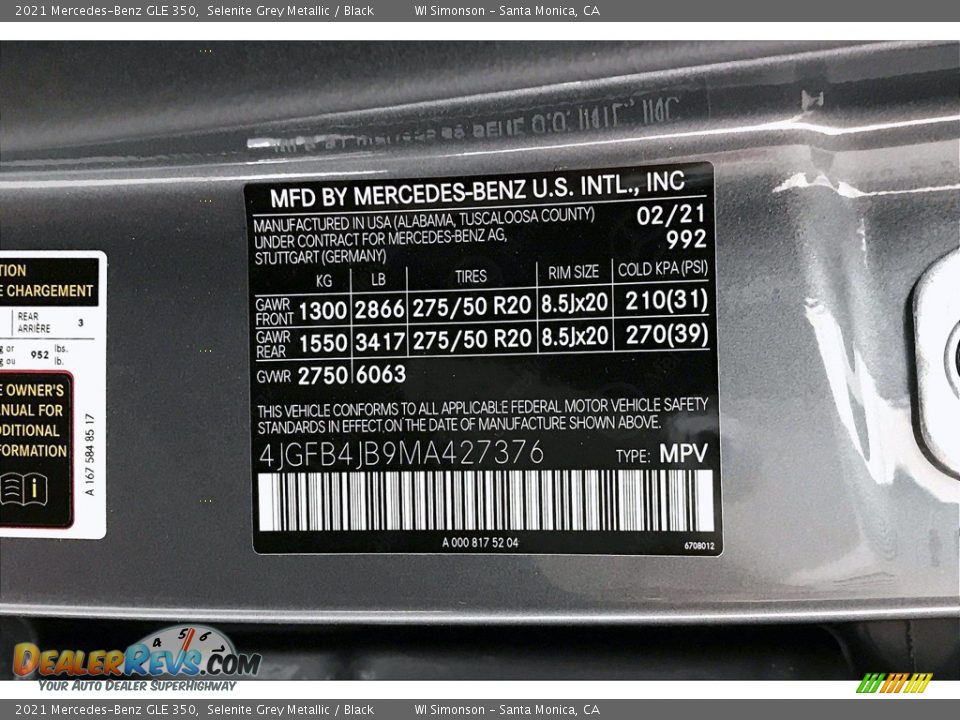 2021 Mercedes-Benz GLE 350 Selenite Grey Metallic / Black Photo #10