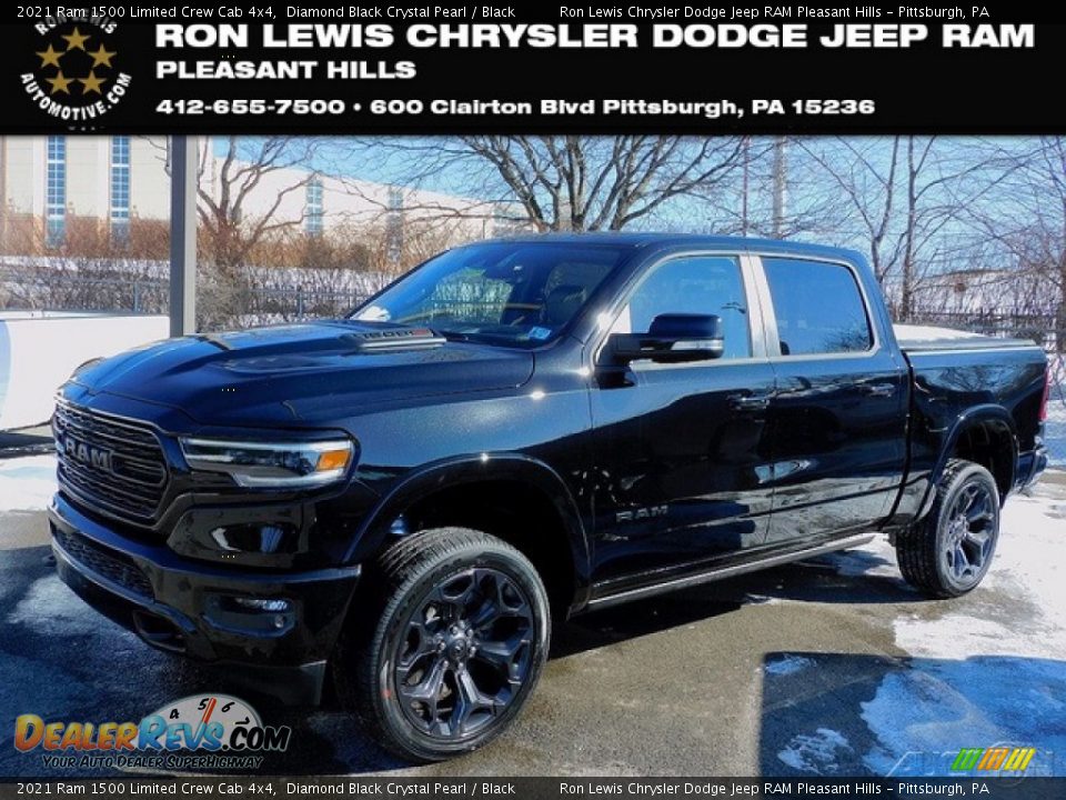 2021 Ram 1500 Limited Crew Cab 4x4 Diamond Black Crystal Pearl / Black Photo #1