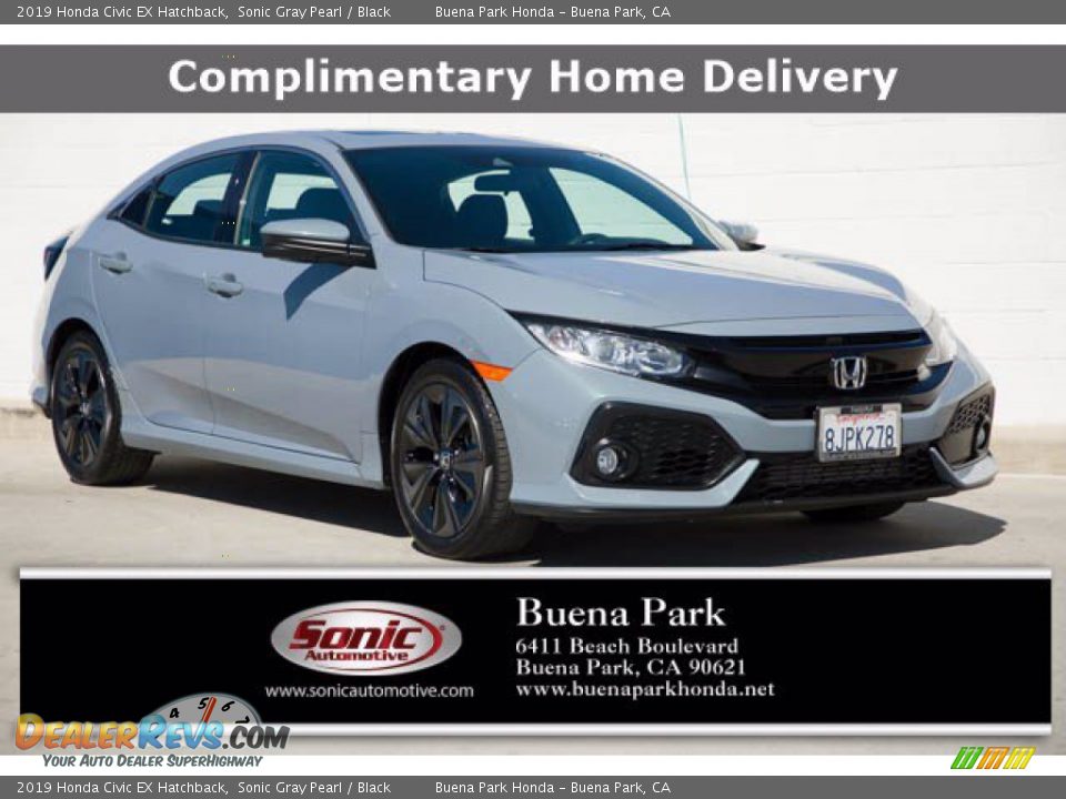2019 Honda Civic EX Hatchback Sonic Gray Pearl / Black Photo #1