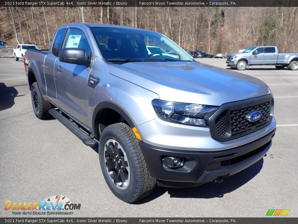 2021 Ford Ranger STX SuperCab 4x4 Iconic Silver Metallic / Ebony Photo #3