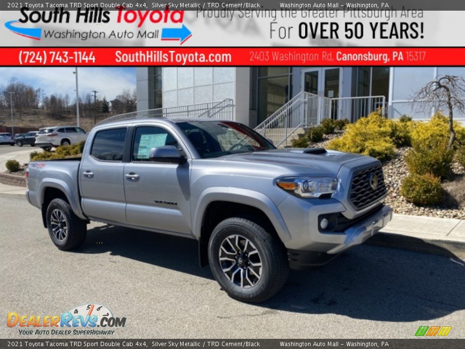 2021 Toyota Tacoma TRD Sport Double Cab 4x4 Silver Sky Metallic / TRD Cement/Black Photo #1