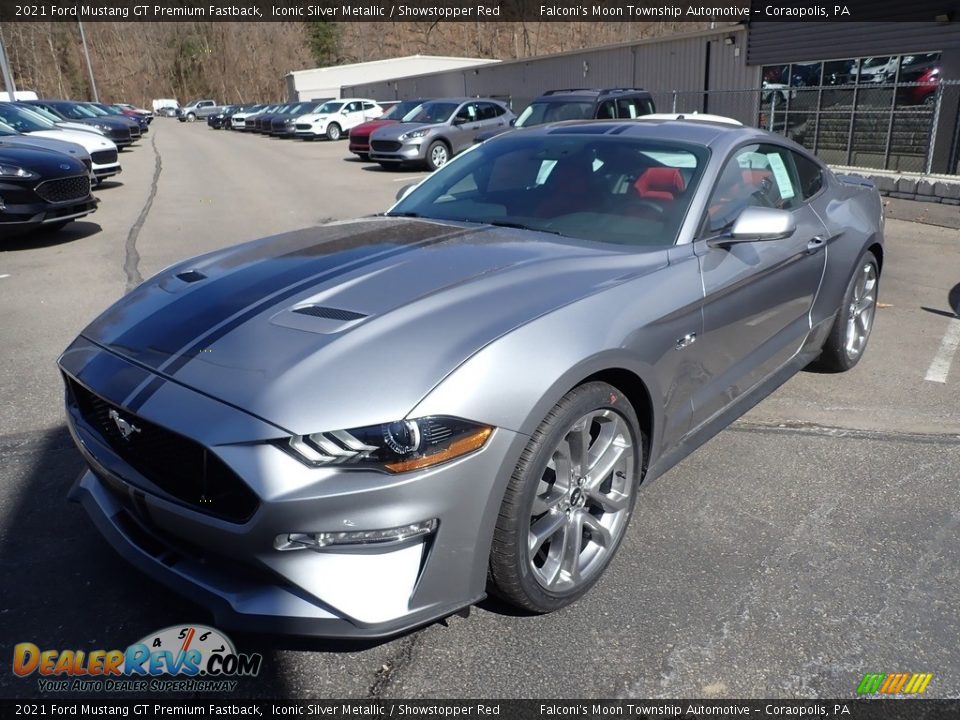 2021 Ford Mustang GT Premium Fastback Iconic Silver Metallic / Showstopper Red Photo #5