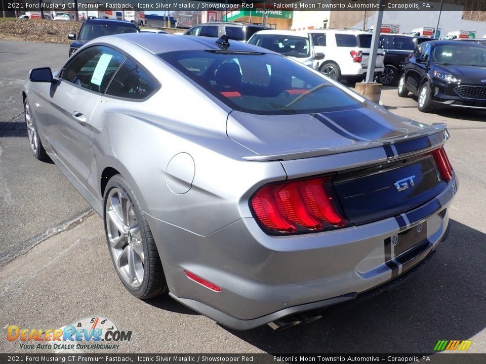2021 Ford Mustang GT Premium Fastback Iconic Silver Metallic / Showstopper Red Photo #6