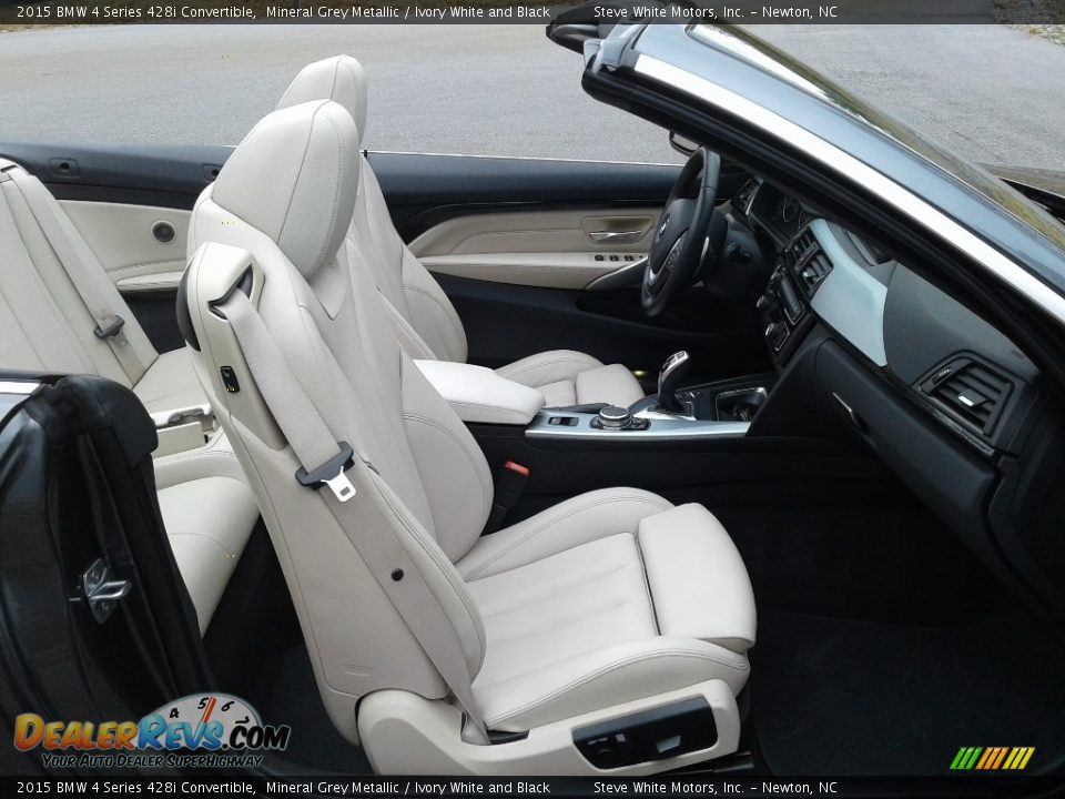 Ivory White and Black Interior - 2015 BMW 4 Series 428i Convertible Photo #16