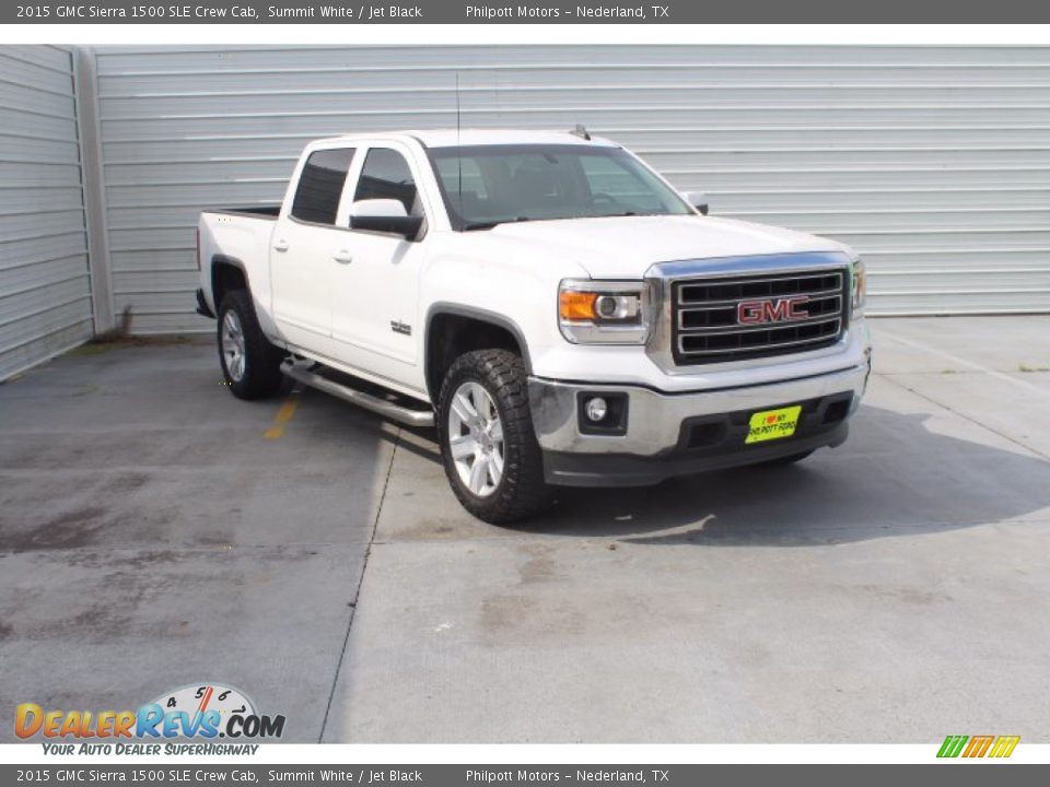 2015 GMC Sierra 1500 SLE Crew Cab Summit White / Jet Black Photo #2