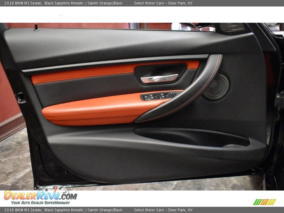 2018 BMW M3 Sedan Black Sapphire Metallic / Sakhir Orange/Black Photo #23