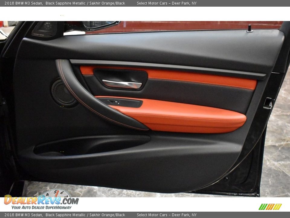 2018 BMW M3 Sedan Black Sapphire Metallic / Sakhir Orange/Black Photo #24