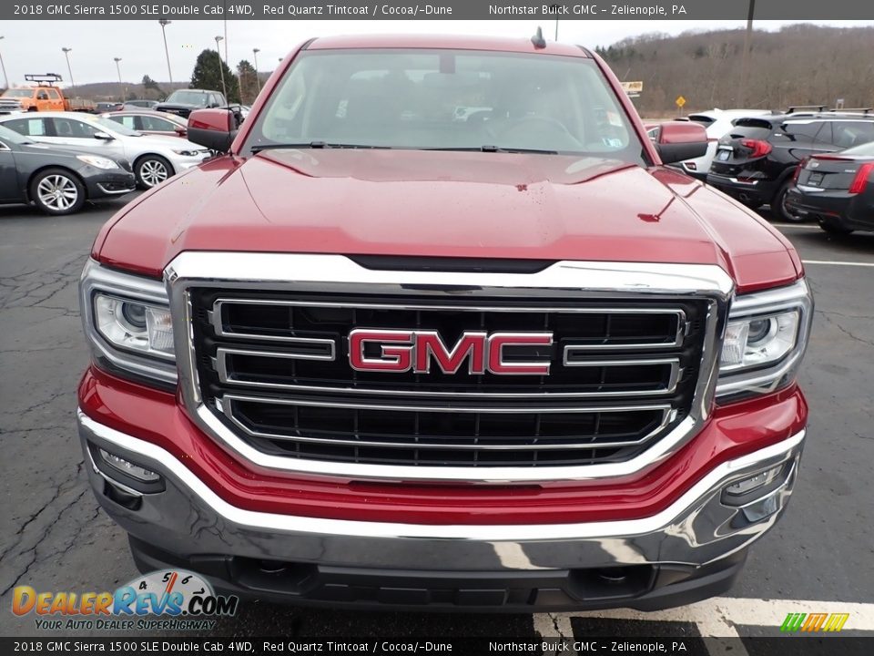 2018 GMC Sierra 1500 SLE Double Cab 4WD Red Quartz Tintcoat / Cocoa/­Dune Photo #3