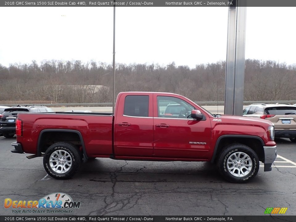 2018 GMC Sierra 1500 SLE Double Cab 4WD Red Quartz Tintcoat / Cocoa/­Dune Photo #5