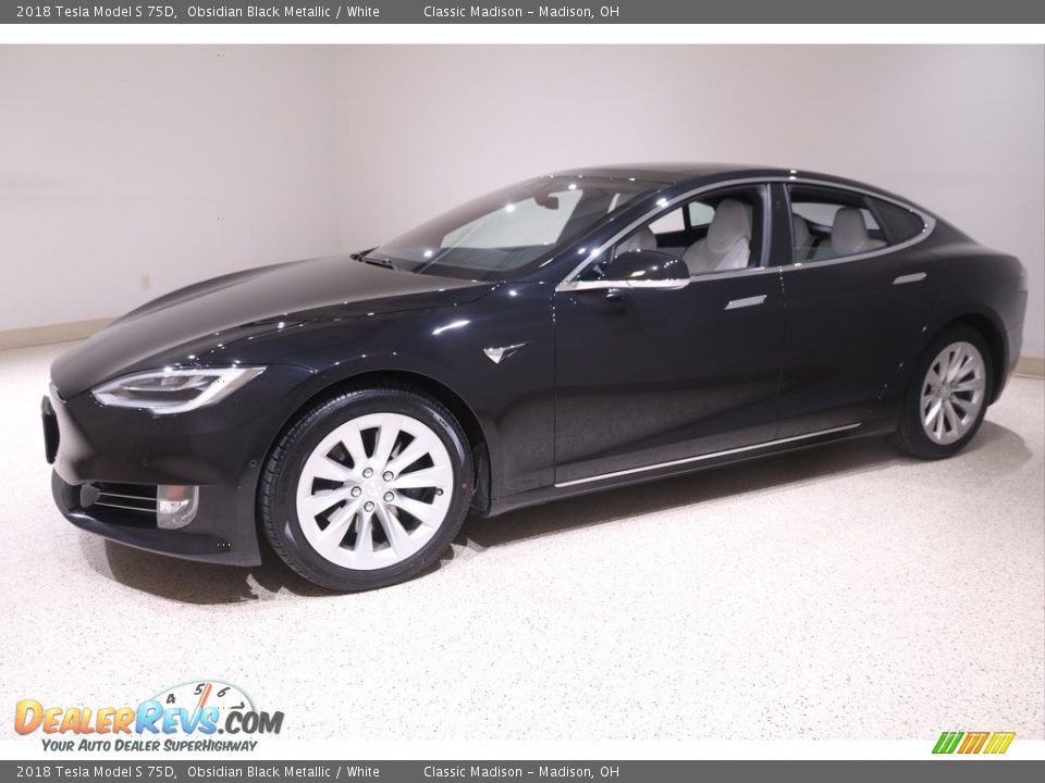 2018 Tesla Model S 75D Obsidian Black Metallic / White Photo #3