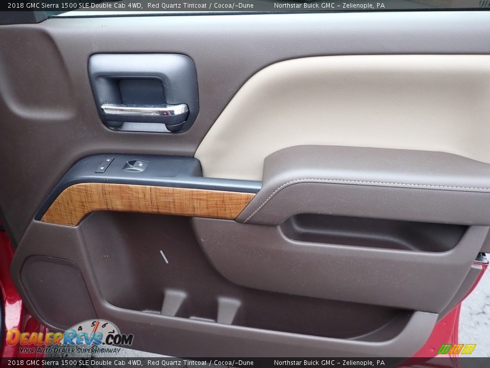 2018 GMC Sierra 1500 SLE Double Cab 4WD Red Quartz Tintcoat / Cocoa/­Dune Photo #7