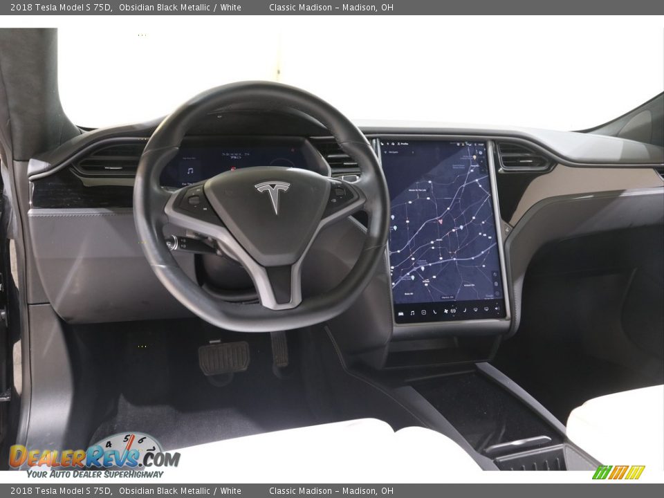 2018 Tesla Model S 75D Obsidian Black Metallic / White Photo #7