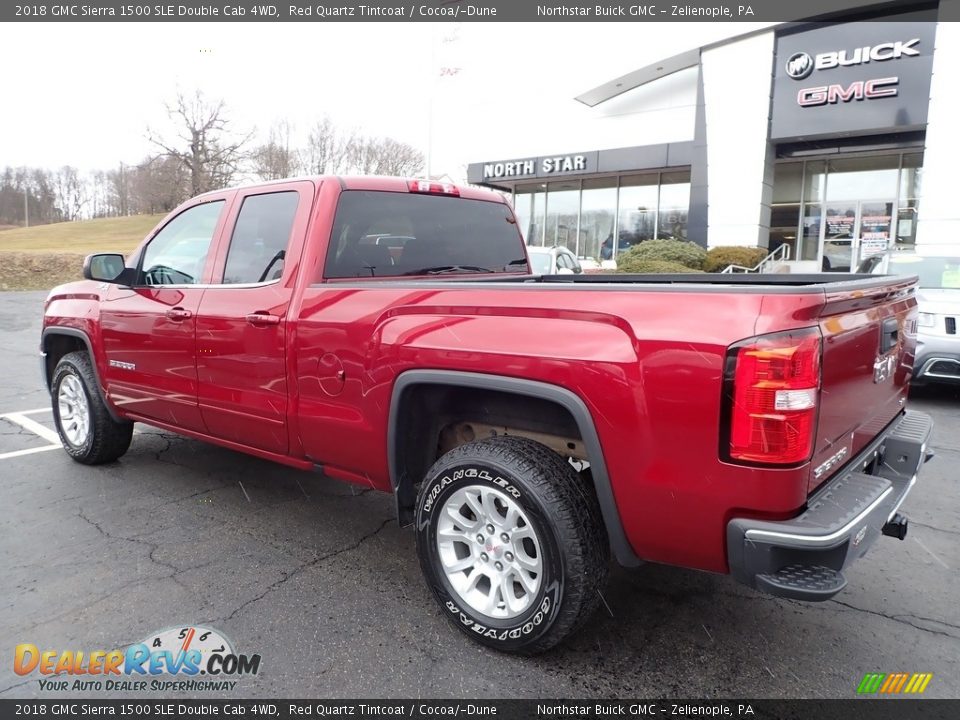 2018 GMC Sierra 1500 SLE Double Cab 4WD Red Quartz Tintcoat / Cocoa/­Dune Photo #11