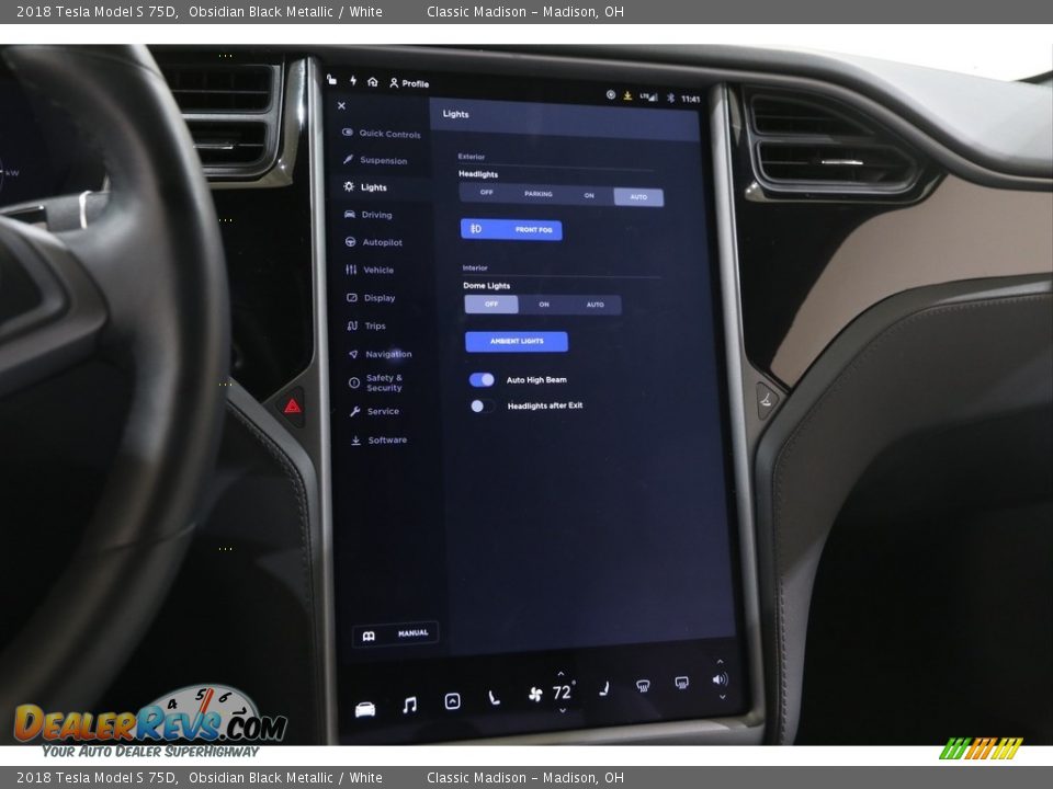 2018 Tesla Model S 75D Obsidian Black Metallic / White Photo #12