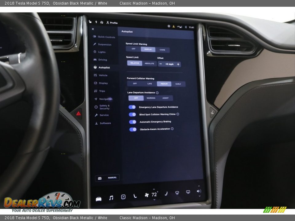 2018 Tesla Model S 75D Obsidian Black Metallic / White Photo #14