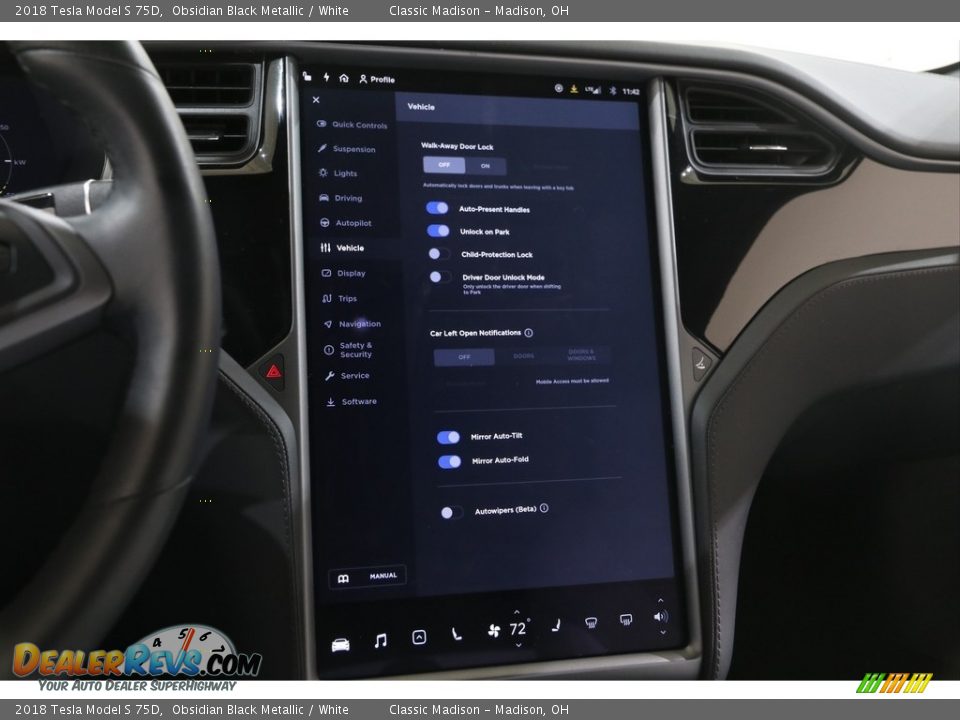 2018 Tesla Model S 75D Obsidian Black Metallic / White Photo #15