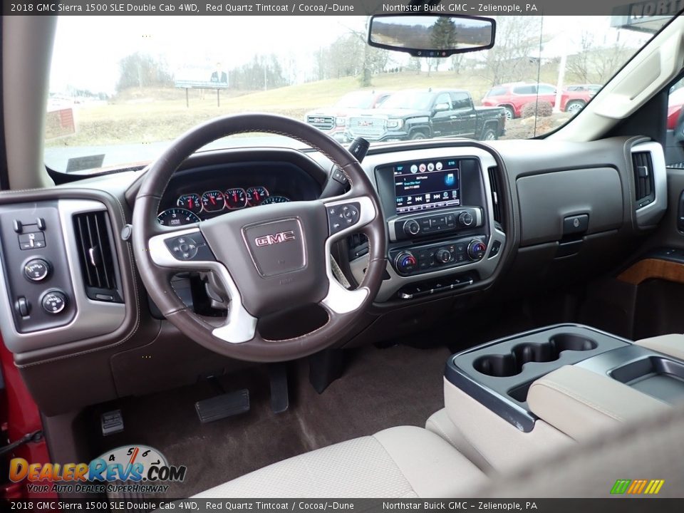 2018 GMC Sierra 1500 SLE Double Cab 4WD Red Quartz Tintcoat / Cocoa/­Dune Photo #18