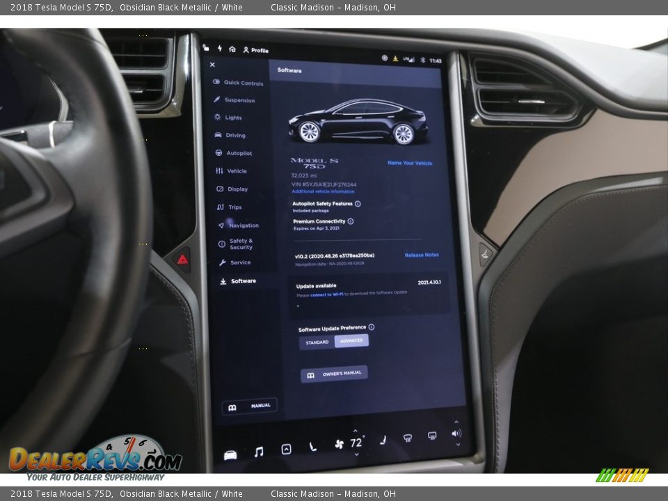 2018 Tesla Model S 75D Obsidian Black Metallic / White Photo #21