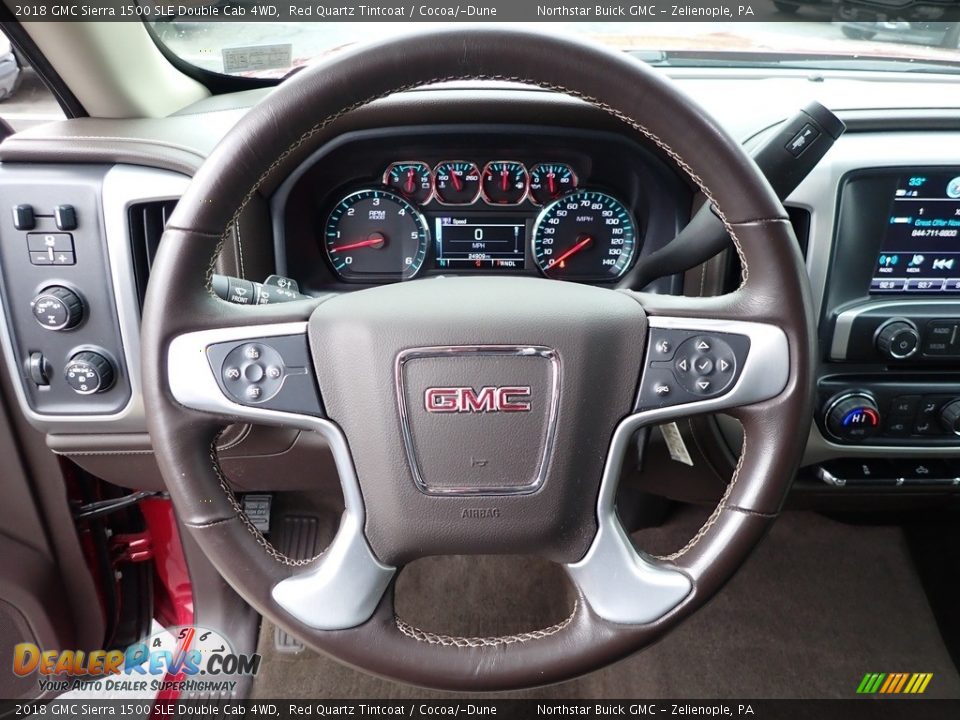 2018 GMC Sierra 1500 SLE Double Cab 4WD Red Quartz Tintcoat / Cocoa/­Dune Photo #22