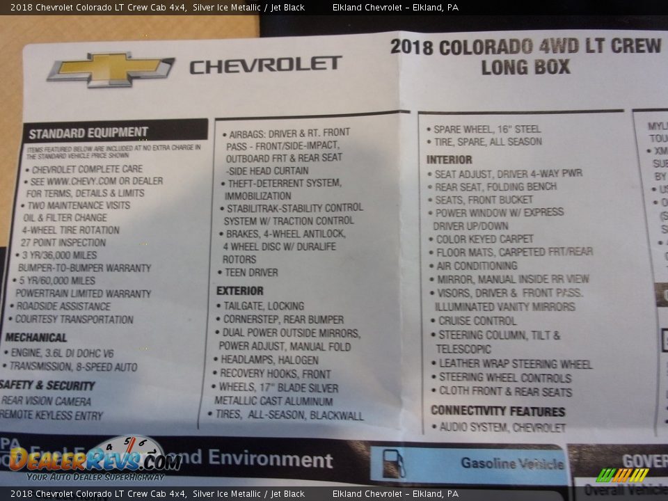 2018 Chevrolet Colorado LT Crew Cab 4x4 Silver Ice Metallic / Jet Black Photo #31