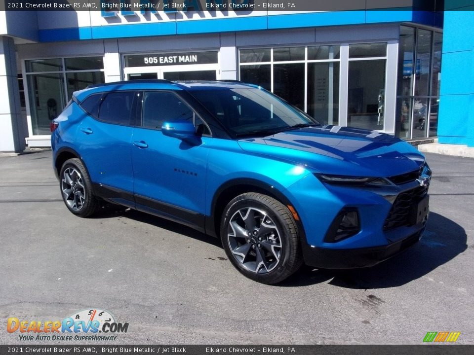 2021 Chevrolet Blazer RS AWD Bright Blue Metallic / Jet Black Photo #1