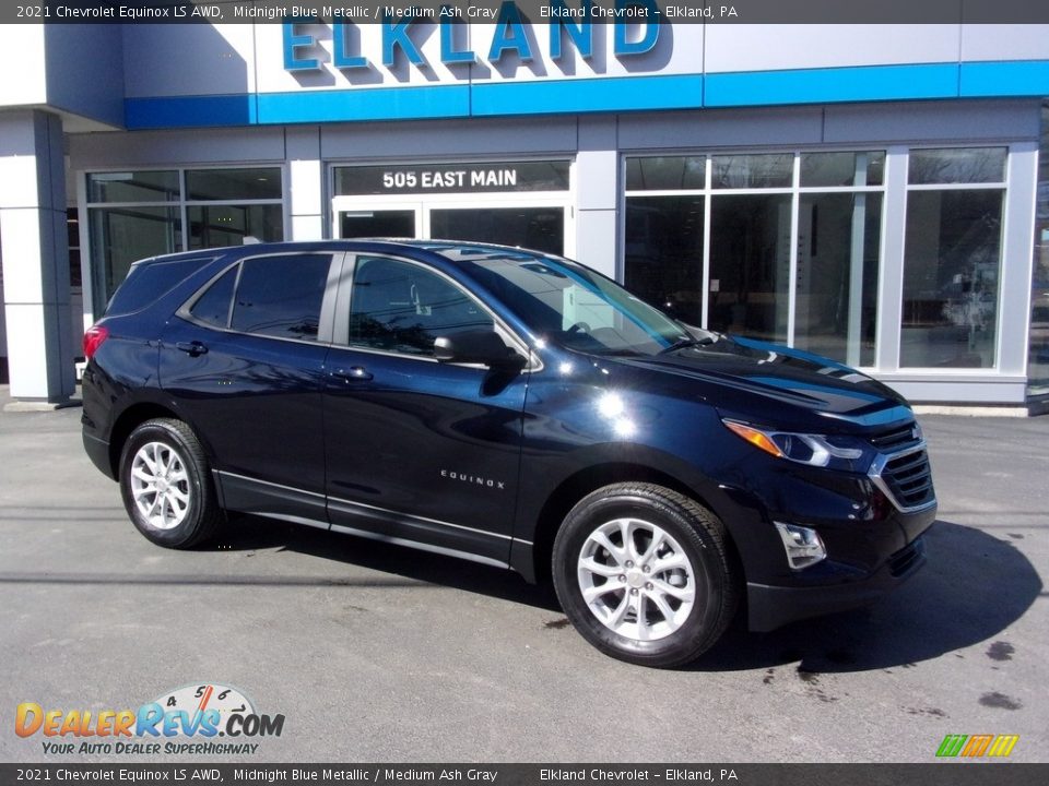 2021 Chevrolet Equinox LS AWD Midnight Blue Metallic / Medium Ash Gray Photo #1