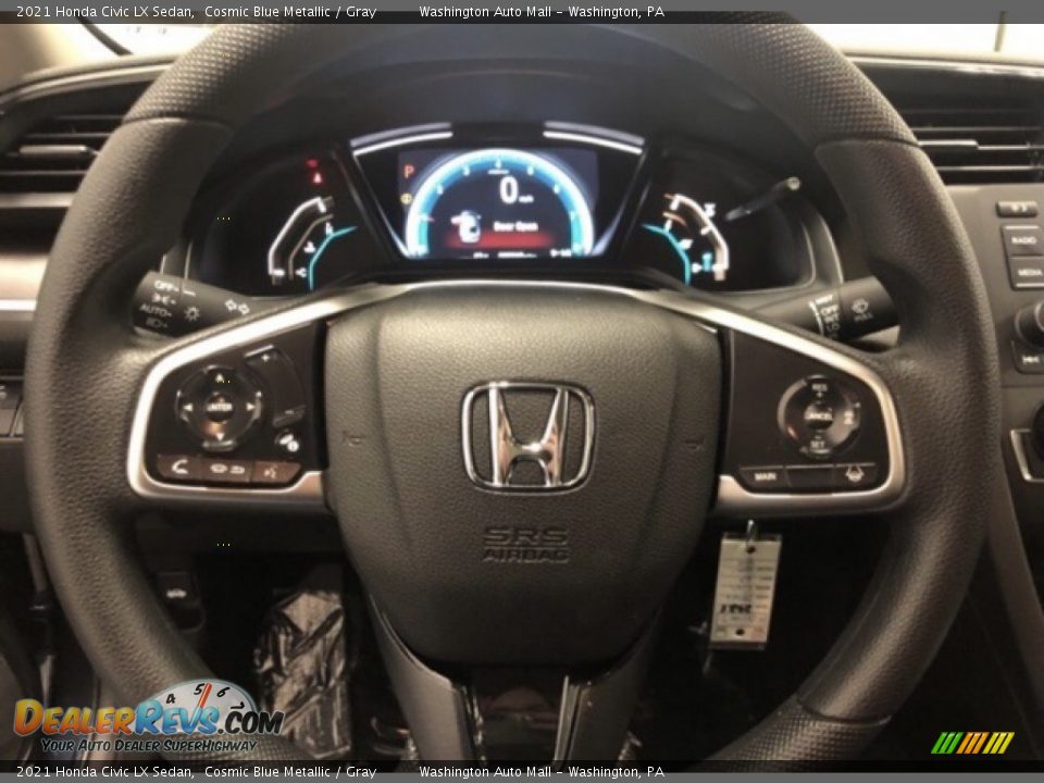 2021 Honda Civic LX Sedan Cosmic Blue Metallic / Gray Photo #9