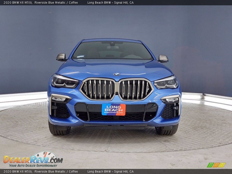 2020 BMW X6 M50i Riverside Blue Metallic / Coffee Photo #2