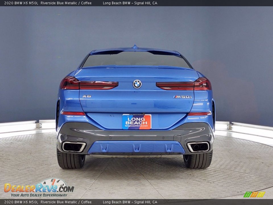 2020 BMW X6 M50i Riverside Blue Metallic / Coffee Photo #4