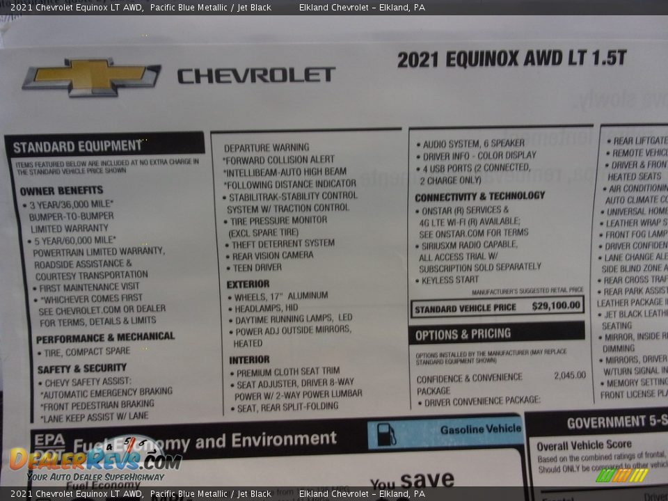 2021 Chevrolet Equinox LT AWD Pacific Blue Metallic / Jet Black Photo #32