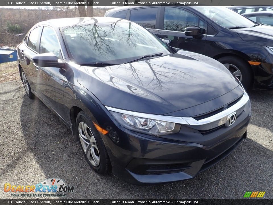 2018 Honda Civic LX Sedan Cosmic Blue Metallic / Black Photo #5