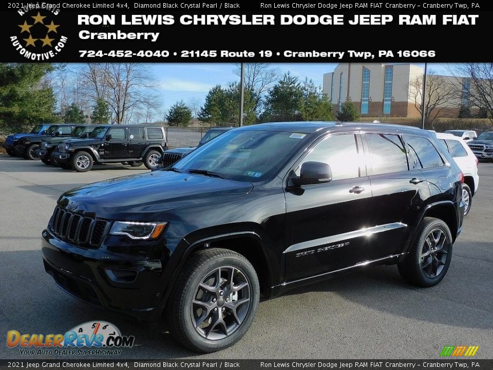 2021 Jeep Grand Cherokee Limited 4x4 Diamond Black Crystal Pearl / Black Photo #1