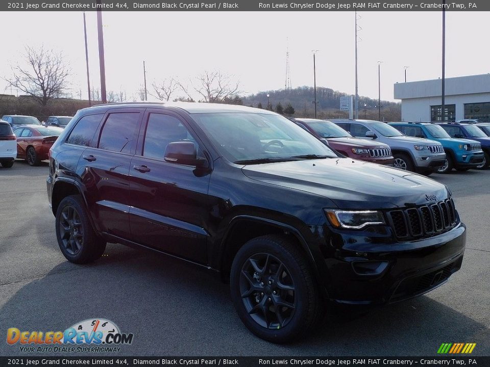 2021 Jeep Grand Cherokee Limited 4x4 Diamond Black Crystal Pearl / Black Photo #3