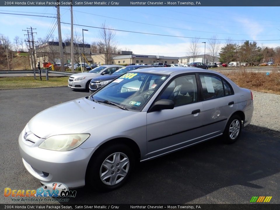 2004 Honda Civic Value Package Sedan Satin Silver Metallic / Gray Photo #1