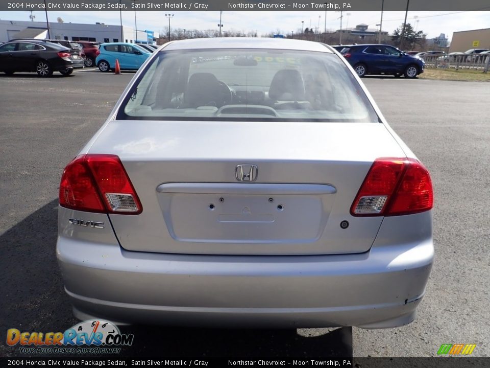 2004 Honda Civic Value Package Sedan Satin Silver Metallic / Gray Photo #3