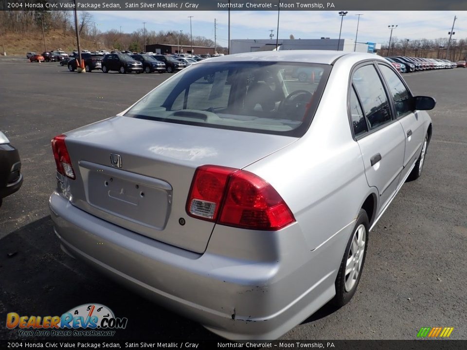 2004 Honda Civic Value Package Sedan Satin Silver Metallic / Gray Photo #4