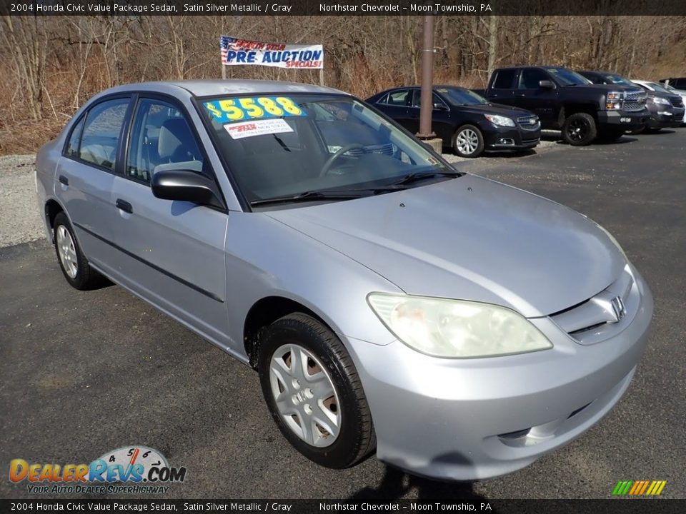 2004 Honda Civic Value Package Sedan Satin Silver Metallic / Gray Photo #5