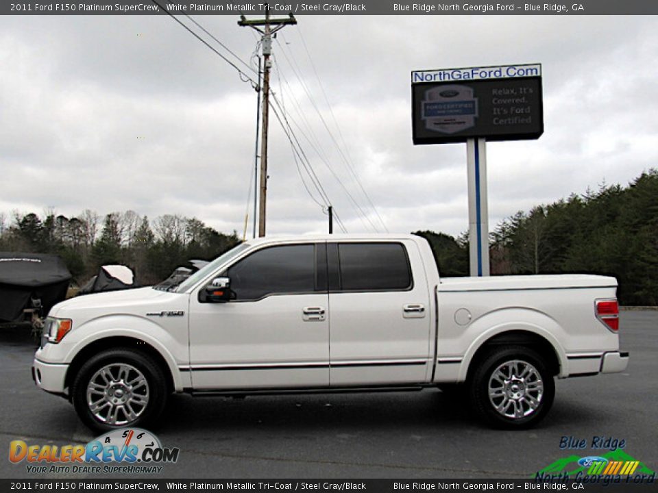 2011 Ford F150 Platinum SuperCrew White Platinum Metallic Tri-Coat / Steel Gray/Black Photo #2