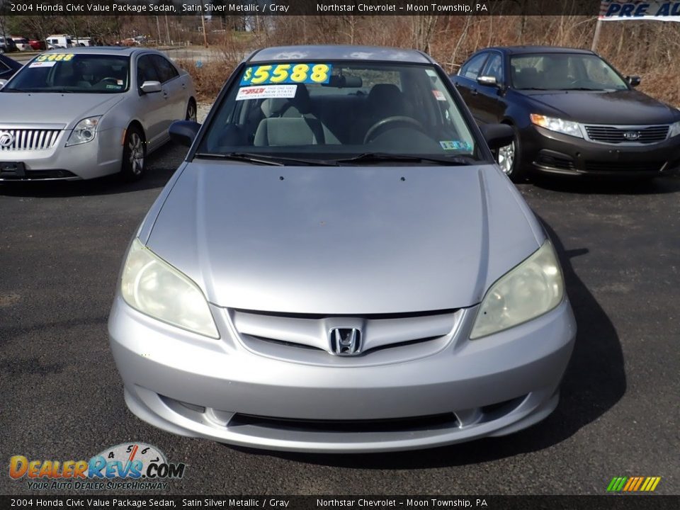 2004 Honda Civic Value Package Sedan Satin Silver Metallic / Gray Photo #6