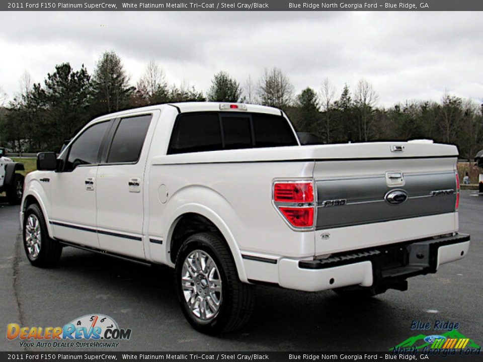 2011 Ford F150 Platinum SuperCrew White Platinum Metallic Tri-Coat / Steel Gray/Black Photo #3