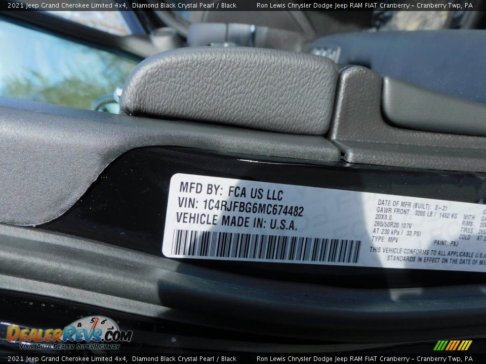 2021 Jeep Grand Cherokee Limited 4x4 Diamond Black Crystal Pearl / Black Photo #20