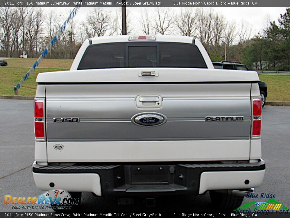 2011 Ford F150 Platinum SuperCrew White Platinum Metallic Tri-Coat / Steel Gray/Black Photo #4